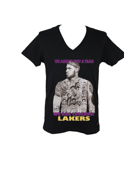 Lebron & Lakers Legends Women's Fitted V-Neck (with wording)
