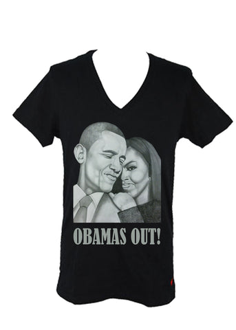 Obama / Michelle Women's Fitted V-Neck (CUSTOMIZED)